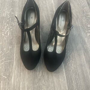Worthington Black T-Strap Heeled Pumps